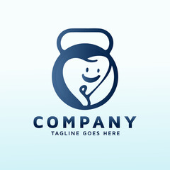 Kids Dentistry logo design with fitness icon.