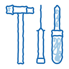 watch repair fixing instrument doodle icon hand drawn illustration