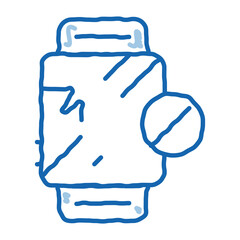 watch broken glass doodle icon hand drawn illustration