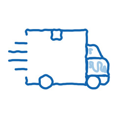 webshop delivery doodle icon hand drawn illustration