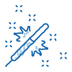 firework sparkler doodle icon hand drawn illustration