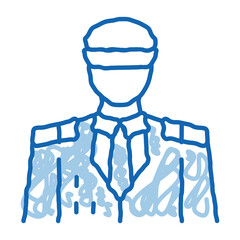 captain profession doodle icon hand drawn illustration