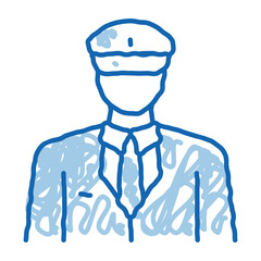pilot profession doodle icon hand drawn illustration