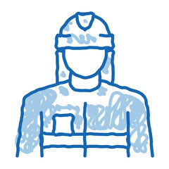 fireman profession doodle icon hand drawn illustration