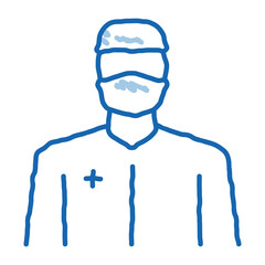 doctor profession doodle icon hand drawn illustration