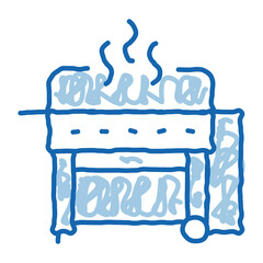 bbq professional equipment doodle icon hand drawn illustration