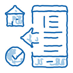 house check phone app doodle icon hand drawn illustration