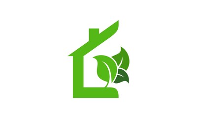 leaf green home vector