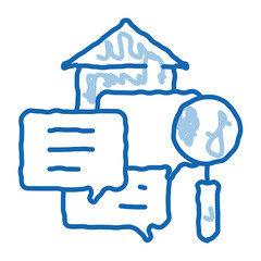 real estate agent messages doodle icon hand drawn illustration