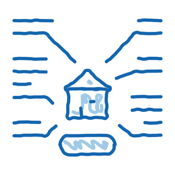 house characteristics doodle icon hand drawn illustration