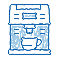 coffee machine gadget doodle icon hand drawn illustration