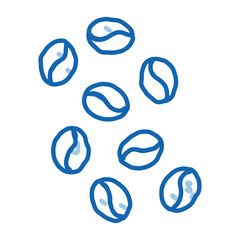 coffee beans doodle icon hand drawn illustration
