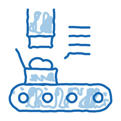 fishing product factory doodle icon hand drawn illustration