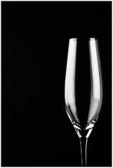 wine glass on black background