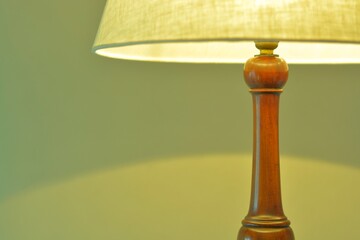 dim lighting room of the mahogany antique lamp. 

This expensive furniture is made in England. 
blurred background soft focus image.	