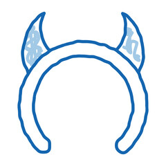 halloween horns doodle icon hand drawn illustration