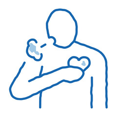 hypertension disease doodle icon hand drawn illustration