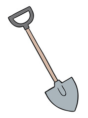 Cartoon vector illustration of a shovel.