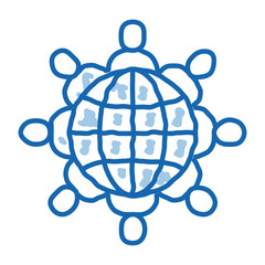 world racial tolerance doodle icon hand drawn illustration