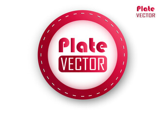 Realistic white plate isolated