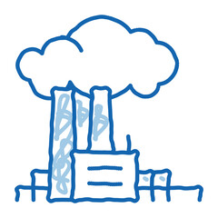 power factory doodle icon hand drawn illustration
