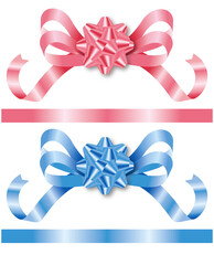 ギフトリボンのイラスト。アイコンセット。