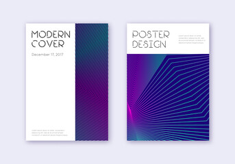 Minimal cover design template set. Neon abstract l