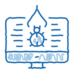 repair program bug doodle icon hand drawn illustration