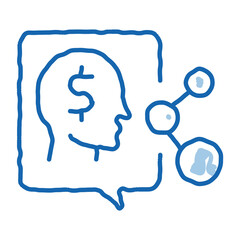 human think about money doodle icon hand drawn illustration