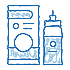 medicaments asthma treatment doodle icon hand drawn illustration