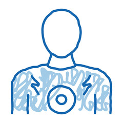 lungs disease and pain doodle icon hand drawn illustration