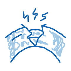damaged optical fiber doodle icon hand drawn illustration