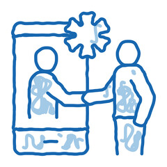 online medical consultation doodle icon hand drawn illustration