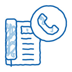 receiving calls administrator doodle icon hand drawn illustration