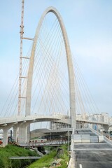 As obras do Arco da Inovação, a ponte estaiada.