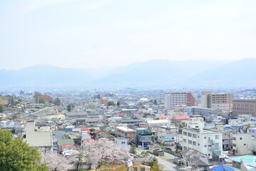 Obraz premium 舞鶴城公園から見た甲府市の街並み
