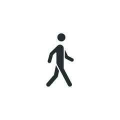 Walk glyph icon. Simple solid style. Pedestrian, man, pictogram, human, side, walkway concept symbol. Vector illustration isolated on white background. EPS 10.
