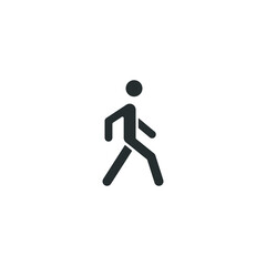 Walk glyph icon. Simple solid style. Pedestrian, man, pictogram, human, side, walkway concept symbol. Vector illustration isolated on white background. EPS 10.