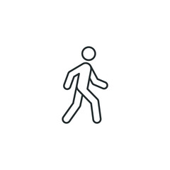 Walk line icon. Simple outline style. Pedestrian, man, pictogram, human, side, walkway concept symbol. Vector illustration isolated on white background. EPS 10.