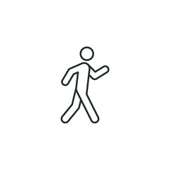 Fototapeta premium Walk line icon. Simple outline style. Pedestrian, man, pictogram, human, side, walkway concept symbol. Vector illustration isolated on white background. EPS 10.