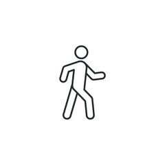 Walk line icon. Simple outline style. Pedestrian, man, pictogram, human, side, walkway concept symbol. Vector illustration isolated on white background. EPS 10.
