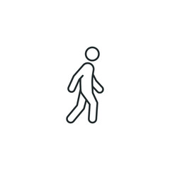 Walk line icon. Simple outline style. Pedestrian, man, pictogram, human, side, walkway concept symbol. Vector illustration isolated on white background. EPS 10.