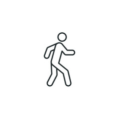 Fototapeta premium Walk line icon. Simple outline style. Pedestrian, man, pictogram, human, side, walkway concept symbol. Vector illustration isolated on white background. EPS 10.