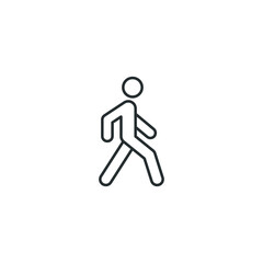 Walk line icon. Simple outline style. Pedestrian, man, pictogram, human, side, walkway concept symbol. Vector illustration isolated on white background. EPS 10.