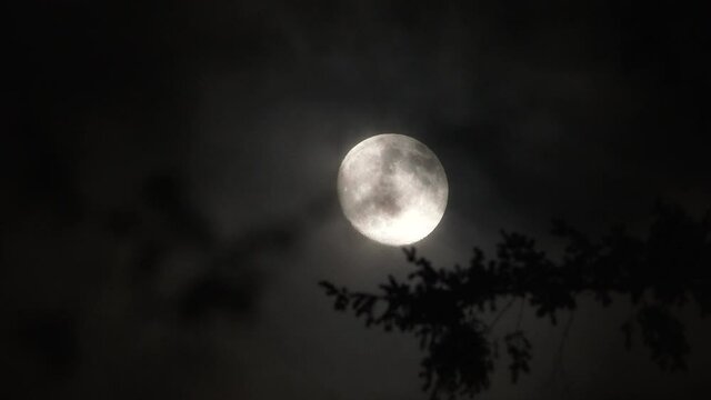 Storm Approaching On Full Moon Night