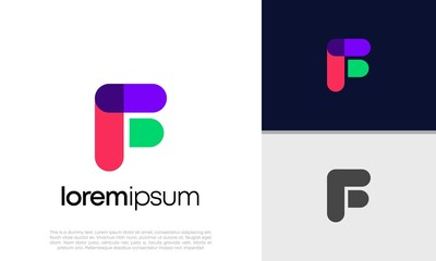 Initials F logo design. Initial Letter Logo.	