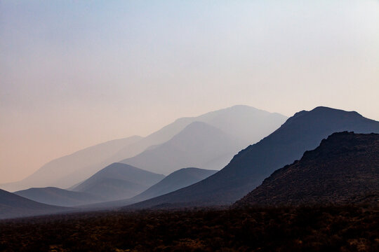 Hazy Mountain in the Evening