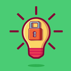 lock idea concept symbol vector illustration in flat style