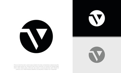 Initials V logo design. Initial Letter Logo.	