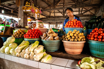 Traditional Market Traders in Bali Island Indonesia
